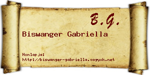Biswanger Gabriella névjegykártya